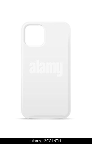 Single empty phone white cover case mockup design Stock Vector