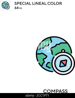 Compass Special lineal color vector icon. Compass icons for your business project Stock Vector