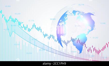 Stock market background or forex trading business graph chart for financial investment concept. Business presentation for your design. Economy trends Stock Vector