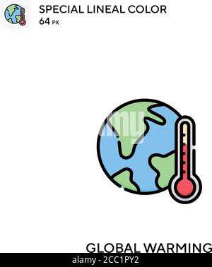 Global warming Special lineal color vector icon. Global warming icons for your business project Stock Vector