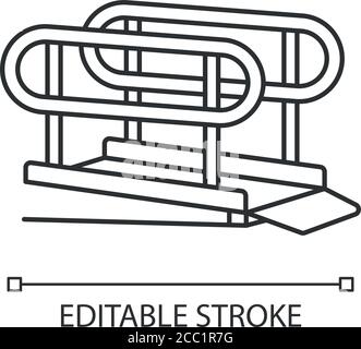 Wheelchair ramp linear icon Stock Vector