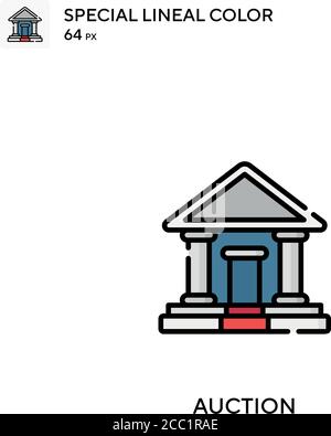 Auction Special lineal color vector icon. Auction icons for your business project Stock Vector