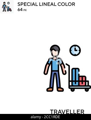 Traveller Special lineal color vector icon. Traveller icons for your business project Stock Vector