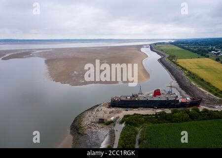 Mostyn Docks, River Dee, North Wales, UK. TSS Duke of Lancaster