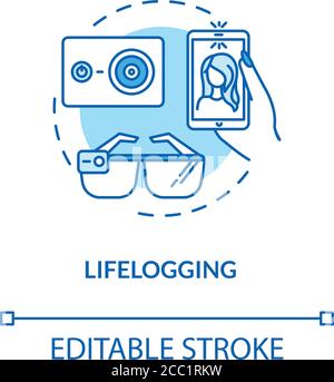 Lifelogging concept icon Stock Vector