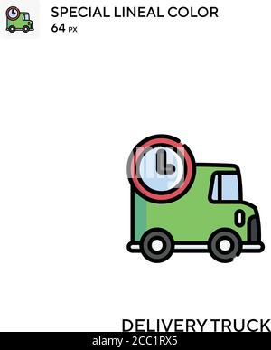 Delivery truck Special lineal color vector icon. Delivery truck icons for your business project Stock Vector