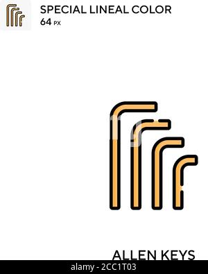 Allen key line icons collection. Hexagon, Wrench, Sockets, Metric ...