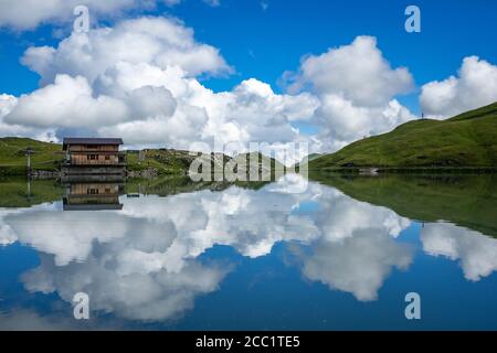 Wonderful reflections on the Zürser See Stock Photo