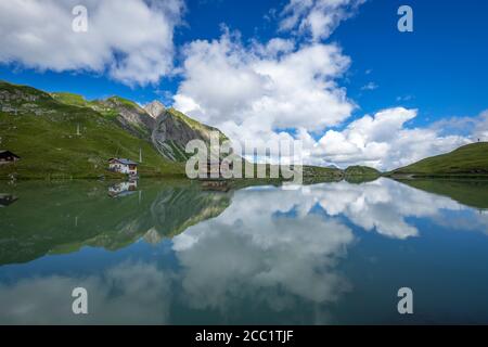 Wonderful reflections on the Zürser See Stock Photo