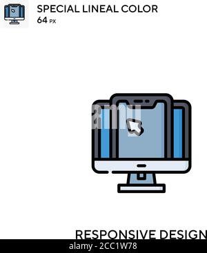 Responsive design Special lineal color vector icon. Responsive design icons for your business project Stock Vector