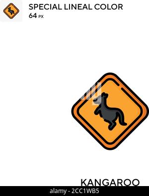 Kangaroo Special lineal color vector icon. Kangaroo icons for your ...