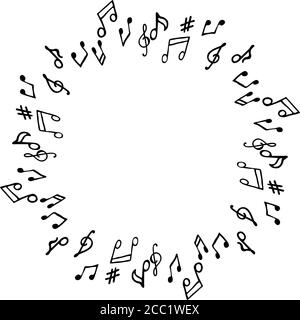 Music notes on staves Stock Vector