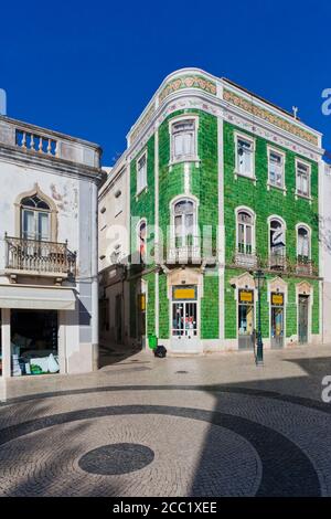 Portugal, Lagos, Ceramic tilework houses Stock Photo