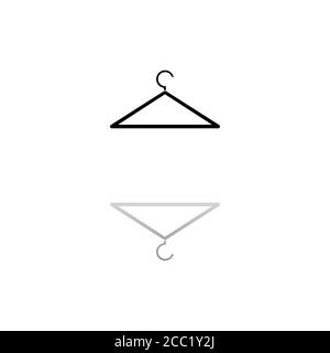 Hanger. Black symbol on white background. Simple illustration. Flat Vector Icon. Mirror Reflection Shadow. Can be used in logo, web, mobile and UI UX Stock Vector