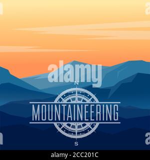 Vector mountain background. Blue mountains. Stock Vector