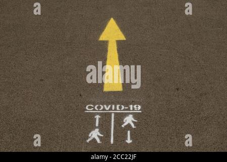 Sign with arrow showing direction to lift / elevator for wheelchair ...