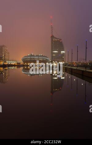 Germany, Bremerhaven, View of new harbour Stock Photo