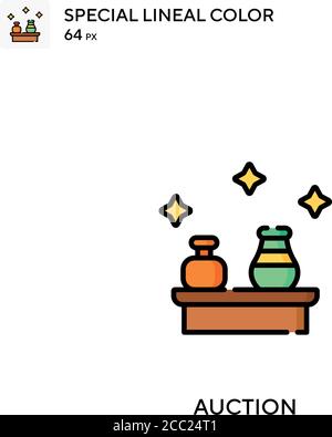 Auction Special lineal color vector icon. Auction icons for your business project Stock Vector
