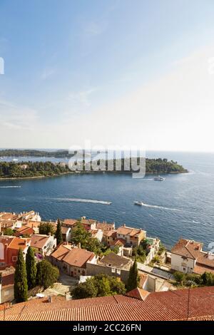 Croatia, View from Sv Eufemija Church on old town of Rovinj Stock Photo