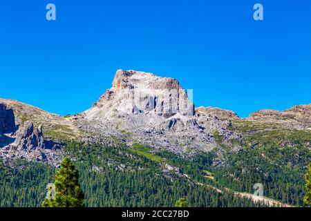 Italy Veneto Dolomiti -The Averau seen from the path that leads to the Astaldi aided path Stock Photo