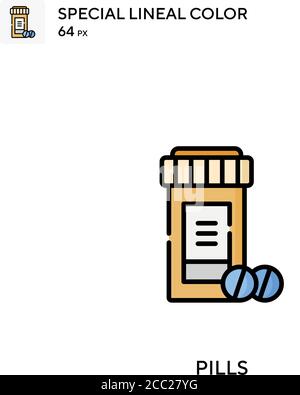 Pill Special lineal color icon. Illustration symbol design template for ...