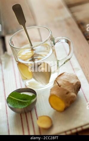 Ginger tea, close up Stock Photo