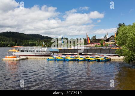 Germany, Baden Wuerttemberg, View of Titisee Lake and Black Forest Stock Photo