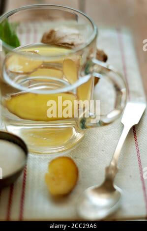 Ginger tea, close up Stock Photo