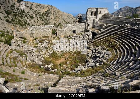 Turkey, Antique theater at archaeological site of Termessos Stock Photo