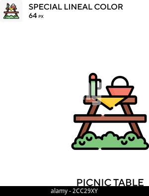 Picnic table Special lineal color vector icon. Picnic table icons for your business project Stock Vector
