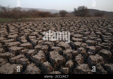 Ethiopia, Rift Valley, Desiccation cracks Stock Photo