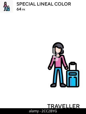 Traveller Special lineal color vector icon. Traveller icons for your business project Stock Vector