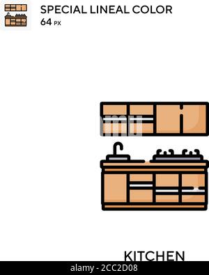 Kitchen Special lineal color icon. Illustration symbol design template ...