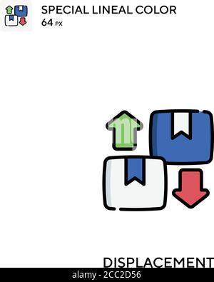 Displacement Special lineal color vector icon. Displacement icons for your business project Stock Vector