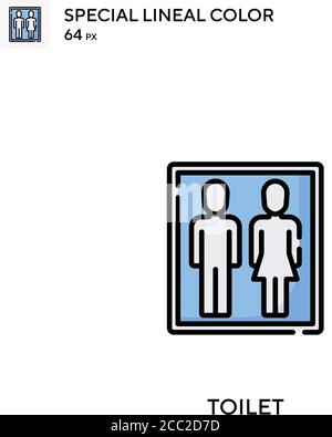 Toilet Special lineal color vector icon. Toilet icons for your business project Stock Vector