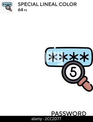 Password Special lineal color vector icon. Password icons for your business project Stock Vector