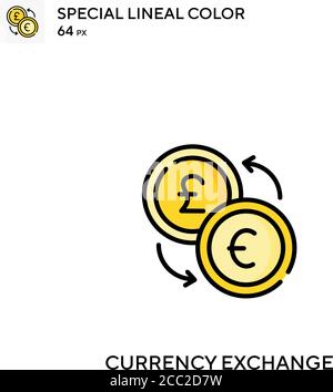 Currency exchange Special lineal color vector icon. Currency exchange icons for your business project Stock Vector