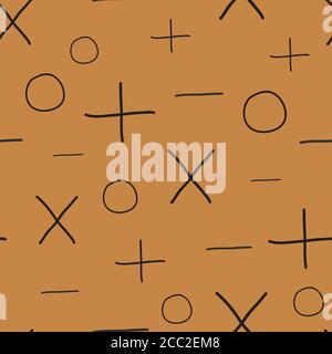Math Notes black on brown vector seamless repeat pattern surface design Stock Vector