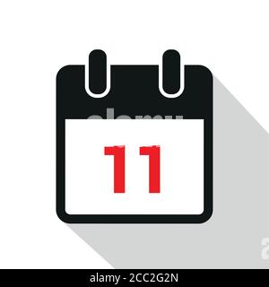 simple calendar icon 11 on white background vector illustration EPS10 Stock Vector
