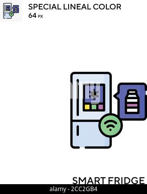 Smart fridge Special lineal color vector icon. Smart fridge icons for your business project Stock Vector
