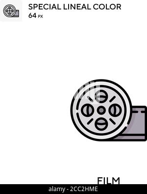 Film Special lineal color vector icon. Film icons for your business project Stock Vector