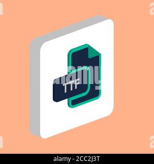 TTF document Simple vector icon. Illustration symbol design template for web mobile UI element. Perfect color isometric pictogram on 3d white square. Stock Vector