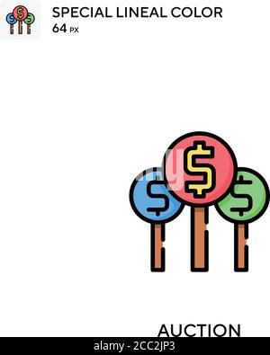 Auction Special lineal color vector icon. Auction icons for your business project Stock Vector