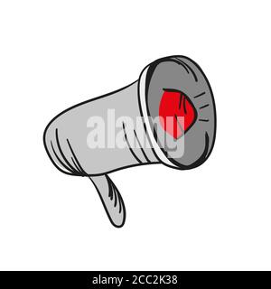 Vector Single Illustration - Loudspeaker on Isolated White Background. Megaphone Icon. Stock Vector