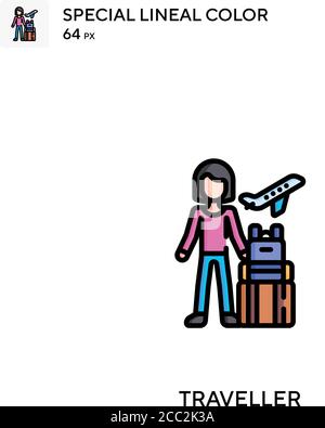 Traveller Special lineal color vector icon. Traveller icons for your business project Stock Vector