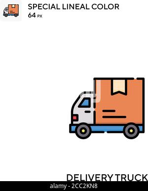 Delivery truck Special lineal color vector icon. Delivery truck icons for your business project Stock Vector