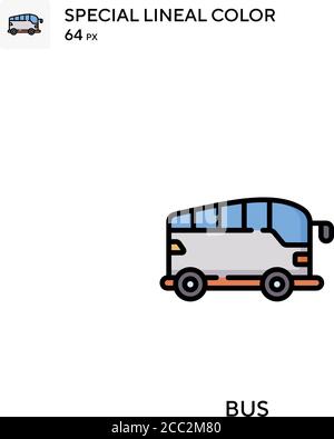 Bus Special lineal color vector icon. Bus icons for your business project Stock Vector