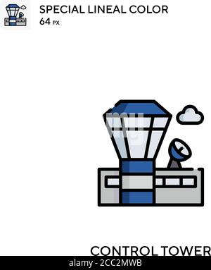 Control tower Special lineal color vector icon. Control tower icons for ...