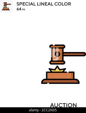 Auction Special lineal color vector icon. Auction icons for your business project Stock Vector