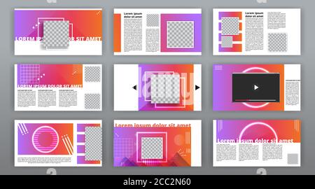 Trendy website templates, minimal presentation design. Multipurpose template for presentation slide, brochure cover, flyer and leaflet, corporate repo Stock Vector